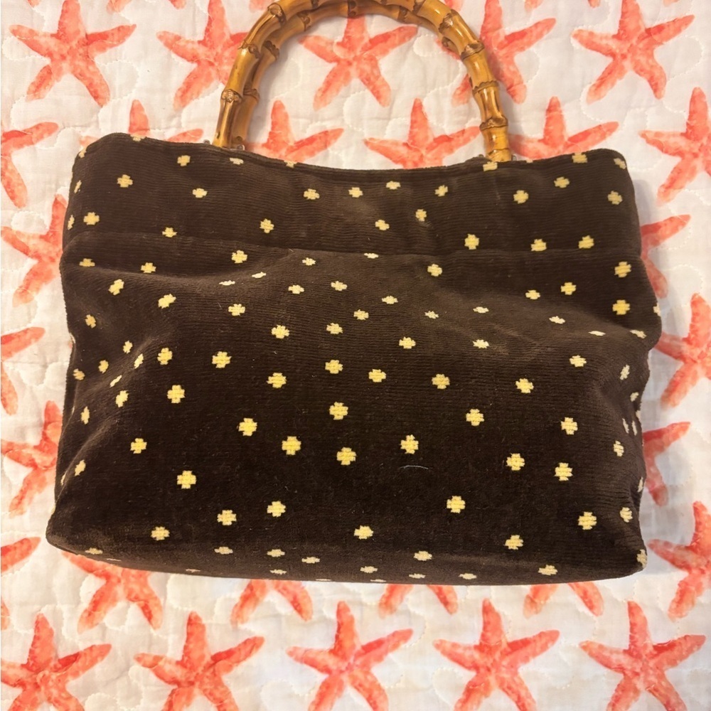Vintage Brown and Tan Polka Dot Bag - Picture 5 of 5